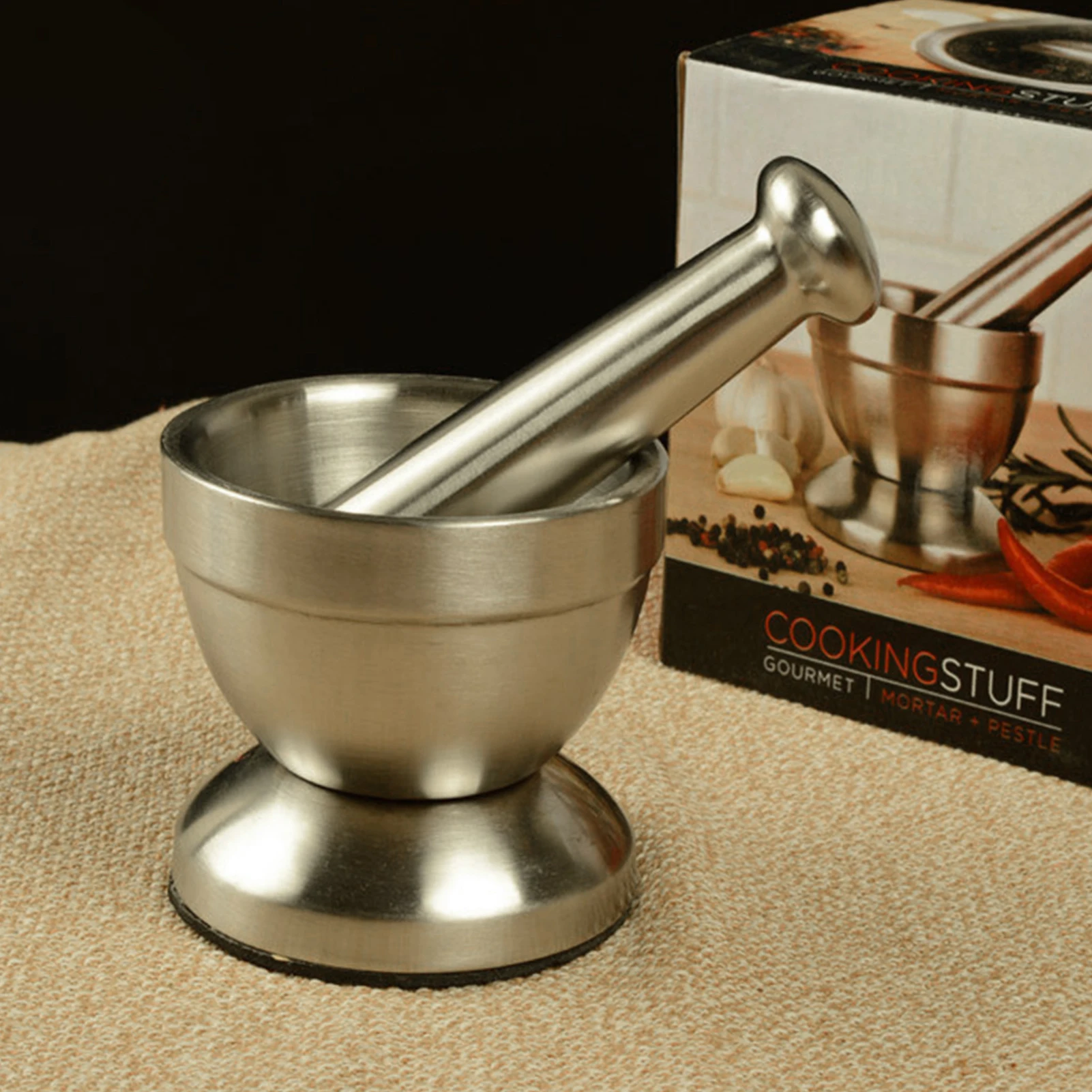 

1 Set Mortar Pestle Set Stainless Steel Grinder for Spice Seasoning Milling Kitchen Tools