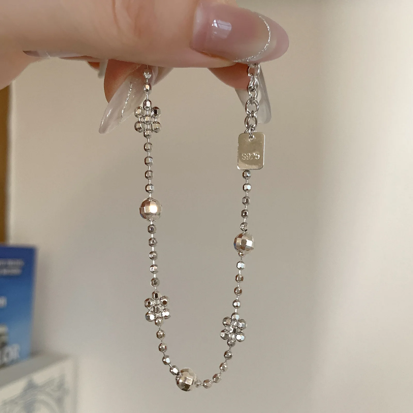 

Sam Panda браслет из стерлингового серебра 925 пробы с цветком для женщин, креативные бусины на удачу, дизайн, темпераментные аксессуары, подарок, дропшиппинг