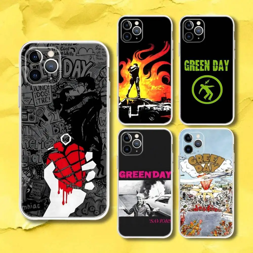 

G-Green Day American Idiot Dookie Transparent Phone Case For iPhone 17,13,15,12,11,14,16 Pro Max Mini 7,8 Plus SE4,17E Air Funda