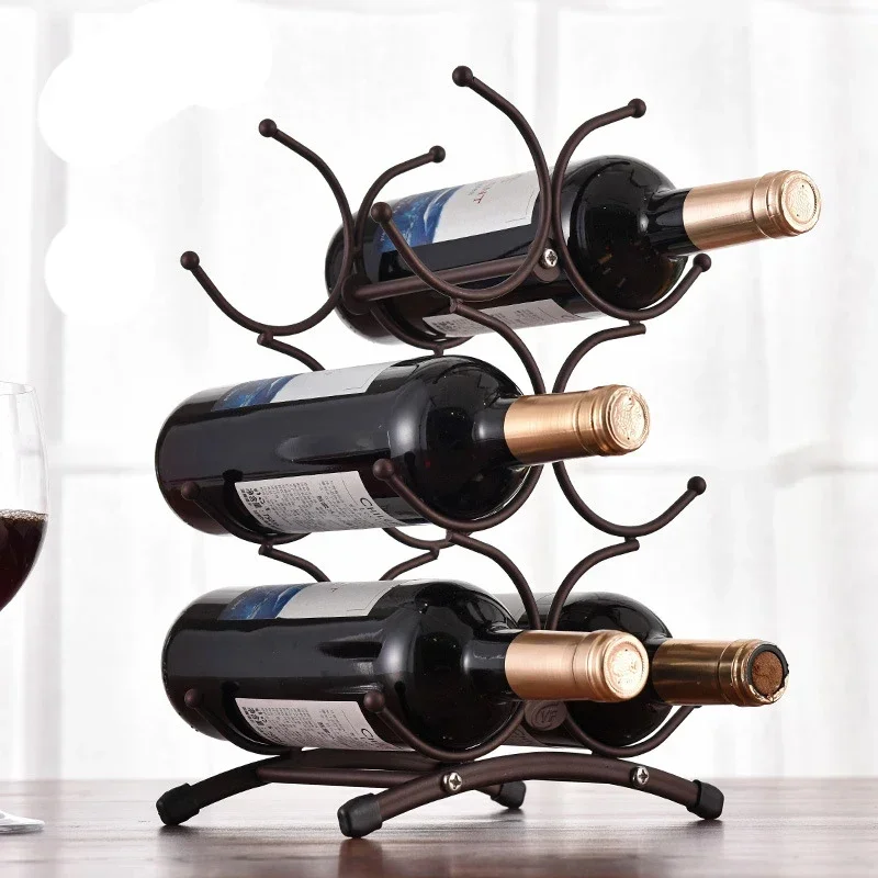 2025 Modern Red Wine Bottle Rack - Creative Grape Display Cabinet for Home Decor, Household Wine Storage Organizer