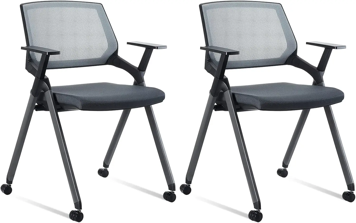 

CLATINA Mesh Guest Reception Stack Chairs with Caster Wheels and Arms for Office School Church Conference Waiting Room