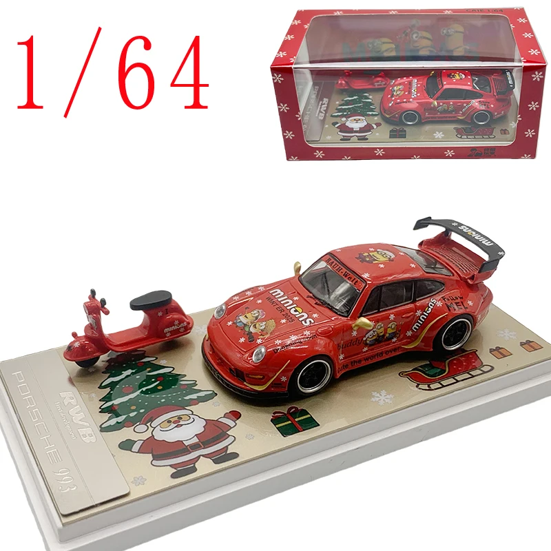 Ultimate Player Diecast 1/64 Scale Porsche RWB 911 993 Sports Car Model Alloy Porsche RWB Toy Car Model Gift Collection Display