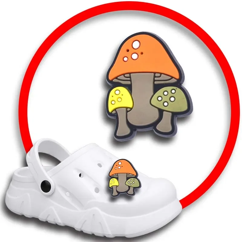 Dijes de zapatos de setas de Color para Crocs, sandalias, alfileres de zuecos, decoraciones de zapatos, accesorios para hombres, niñas y niños