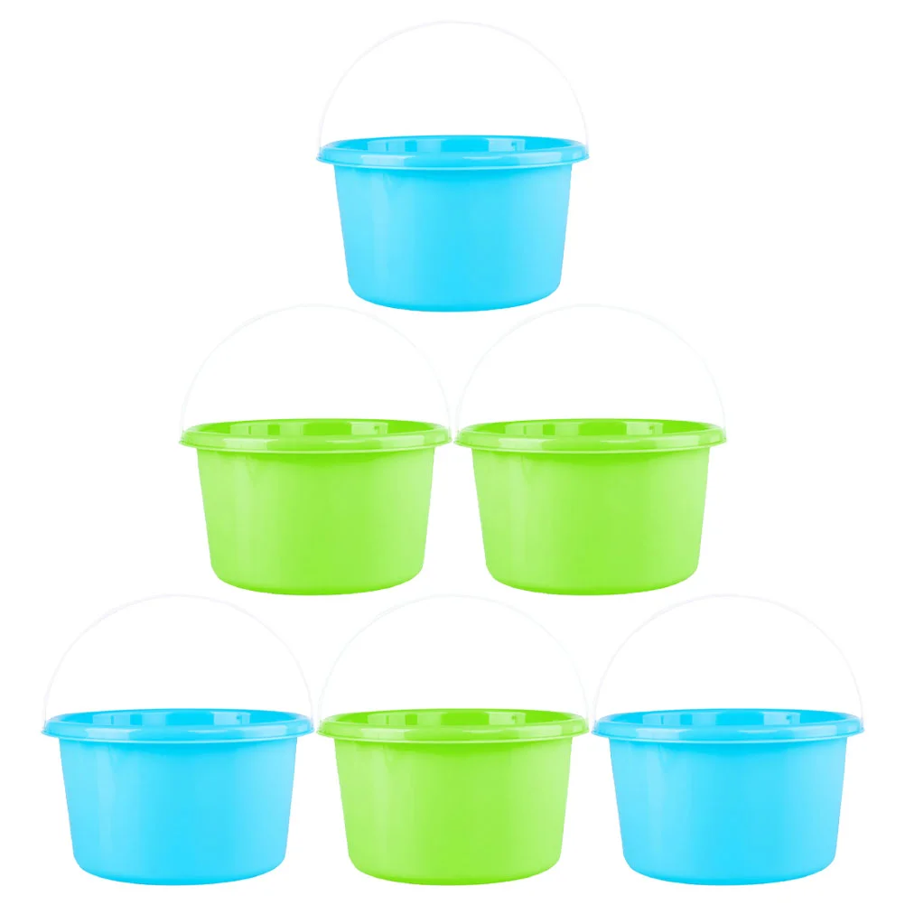 6 Pcs Plastic Barrel Beach Toys Mini Bucket for Kids Child Sand Children Buckets