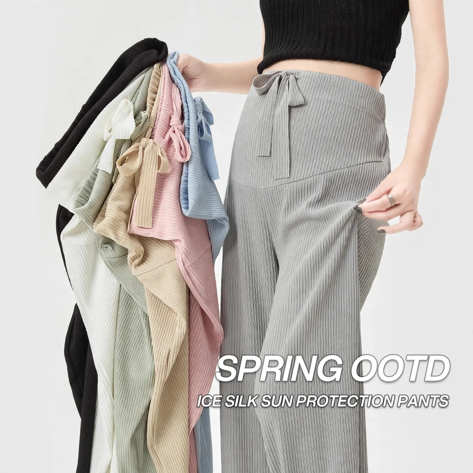 Maternity Maternity Leggings Summer Ice Silk Wide Leg Belly Support Breathable Plus Size Loose Pregnant Women Casual Daily Wear Home Trave - Aliexpress Deal
