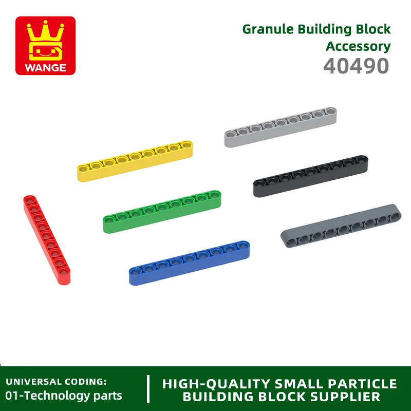 

Wange 42Pcs/lot 1 x 9 Hole Arm thick Block Moc Color Accessories Compatible with 40490 Brick DIY Children's Toy Assembly Parts