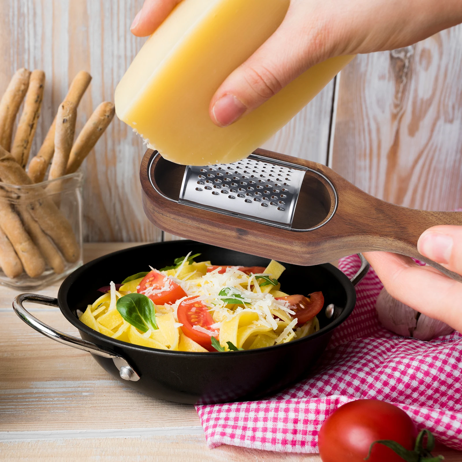 

1pc Cheese Grater Vegetable Shredders Tool Cabbage Potato Kitchen Tools Stainless Steel Wood Multi Purpose Food Preparation Easy