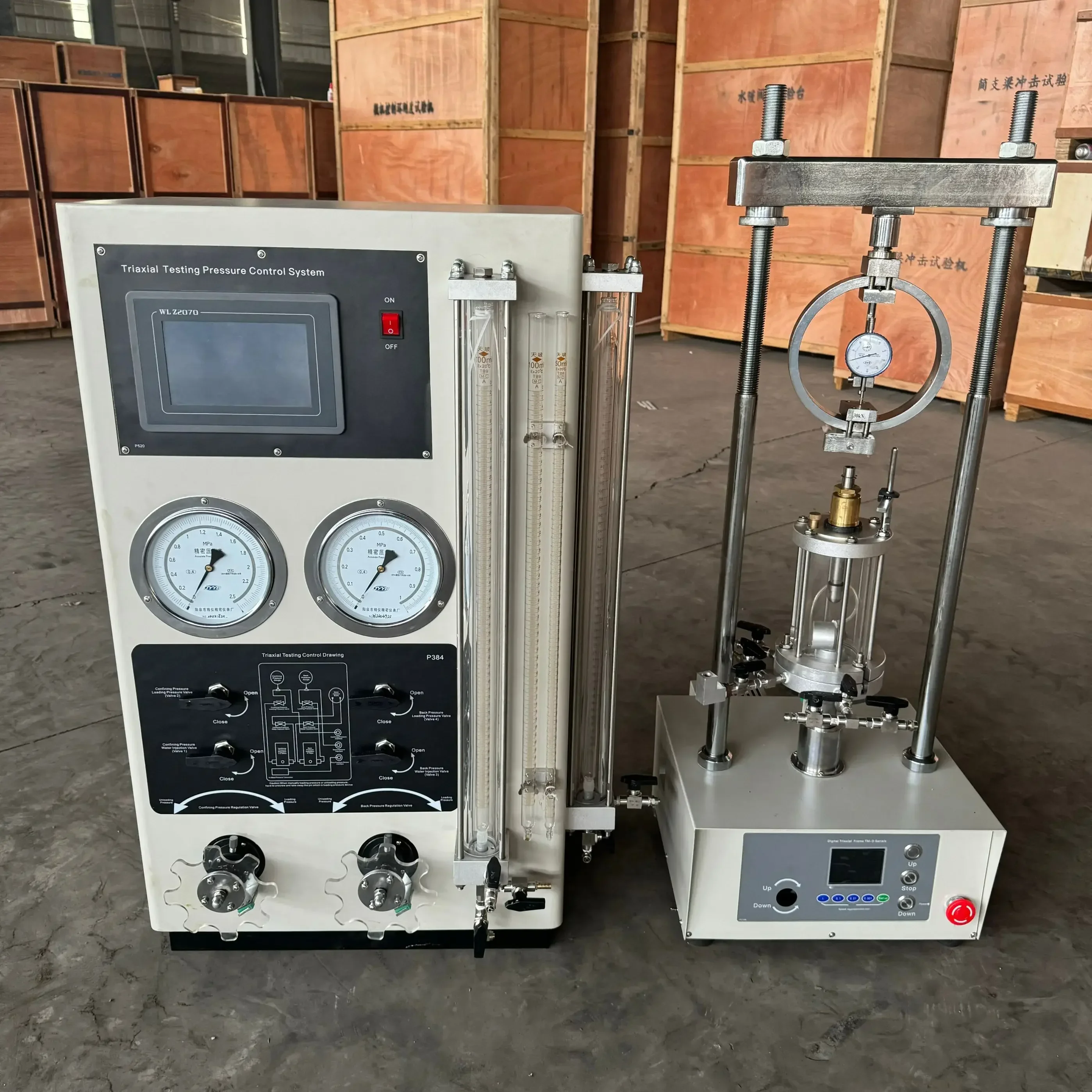 Digital ISO ASTM standard soil Triaxial Test apparatus Strain controlled triaxial soil testing machine triaxial testing machine