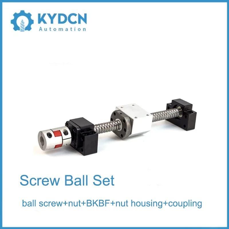 SFU Ball Screw 1204 1604 1605 1610 Custom Ball Screw Set of BK12BF12+Nut Housing+Coupler 150-550mm for 3D Printer