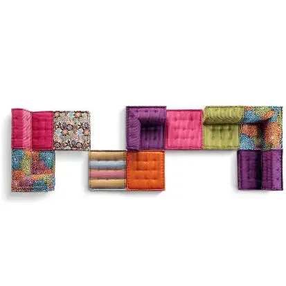 

WBERT France Designer furniture Creative Fabric color fulfully modular low seating piano keys Corner Living room Mahjong sofas
