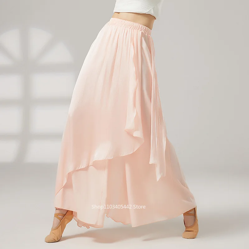 lyrical-classical-dance-wide-leg-pants-women-modern-dance-culottes-flowing-fairy-loose-skirt-pants-dance-costumes