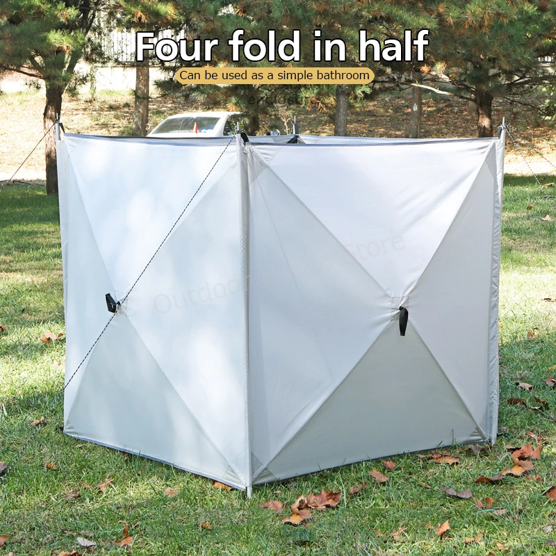 Outdoor Folding Sidewall Shelter Windbreak Camping Folding Gas Stove Windproof Tent Picnic Hiking Large Sunshade Windscreen Tent