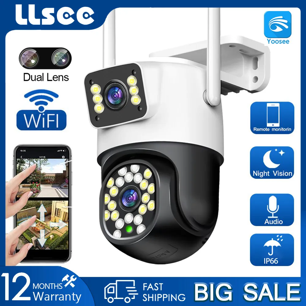 LLSEE yoosee 4K 8MP wireless outdoor CCTV camera 360 CCTV WIFI camera WIFI automatic tracking bidirectional intercom waterproof