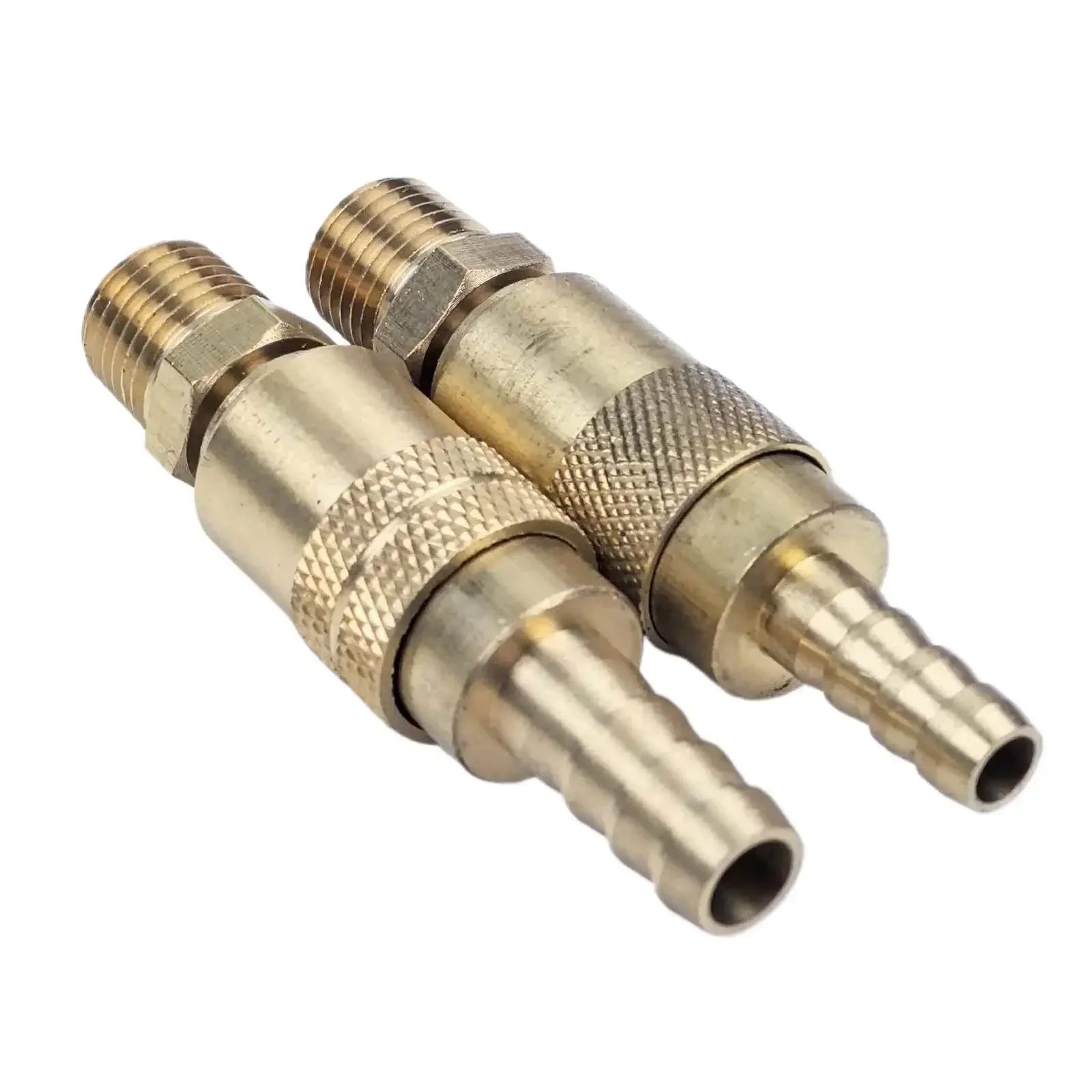 

1/8" 1/4" BSP -Fit Tube O.D 8mm 10mm Barbed Brass Self Locking Quick Disconnect Coupler Mold Coupling