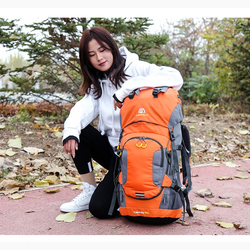 60L Large Climbing Backpack Women Outdoor Tent Camping Gear Sports Men Waterproof Travel Mountaineering Trekking Hiking Bag