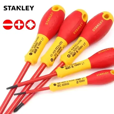 Stanley 1Pcs Insulated Screwdriver Set 1000V VDE Phillips And Slotted Screwdriver with Two-Color Handle Hand Tools NO.65 Series