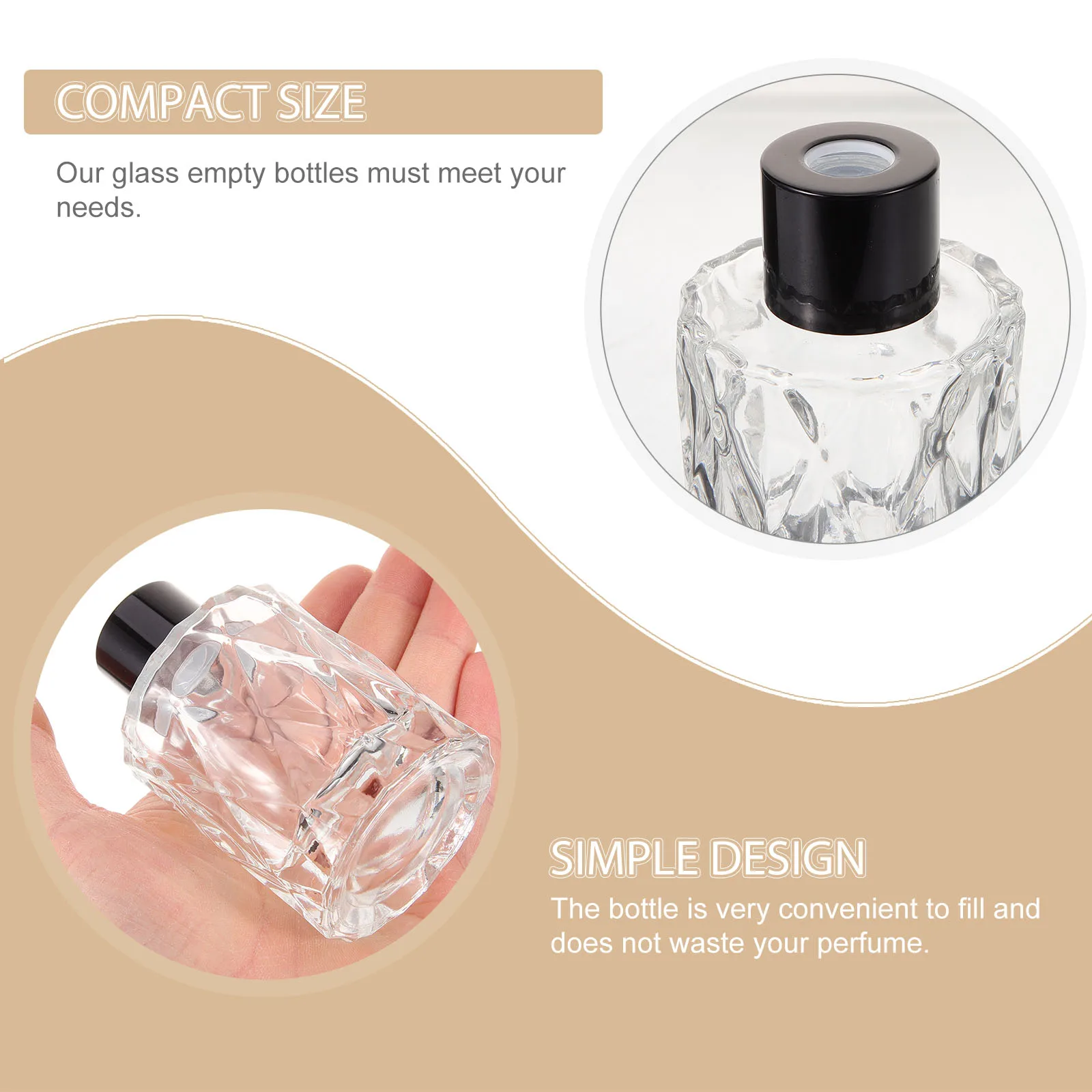 4 قطع من زجاجات الناشر الزجاجية حاويات عطر فارغة للزيوت العطرية وغرفة النوم المنزلية والمكتب وزجاجة ناشر العطور #1