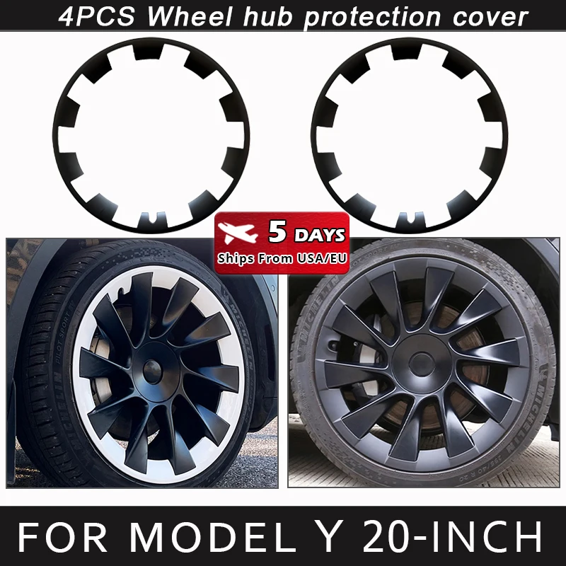 4PCS For Tesla Model Y 20 Inch Hub Cap Patch Wheel Performance Replacement Wheel Cap Full Rim Cover Accessories HubCap 2018-2023