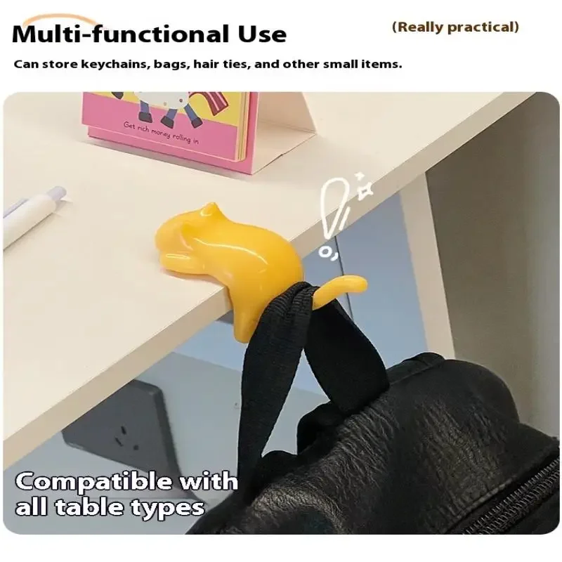 

1pcs Cat Backpack Hook, Office Desk Edge, No Marking, No Punching, Student Desk Side Multifunctional Bag Hanger