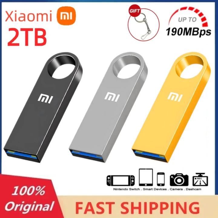 Xiaomi-Original 2TB Pen Drive, USB 3.0, Pendrive de alta velocidade, Impermeável Tipo C Memory Stick, Metal Flash Drives