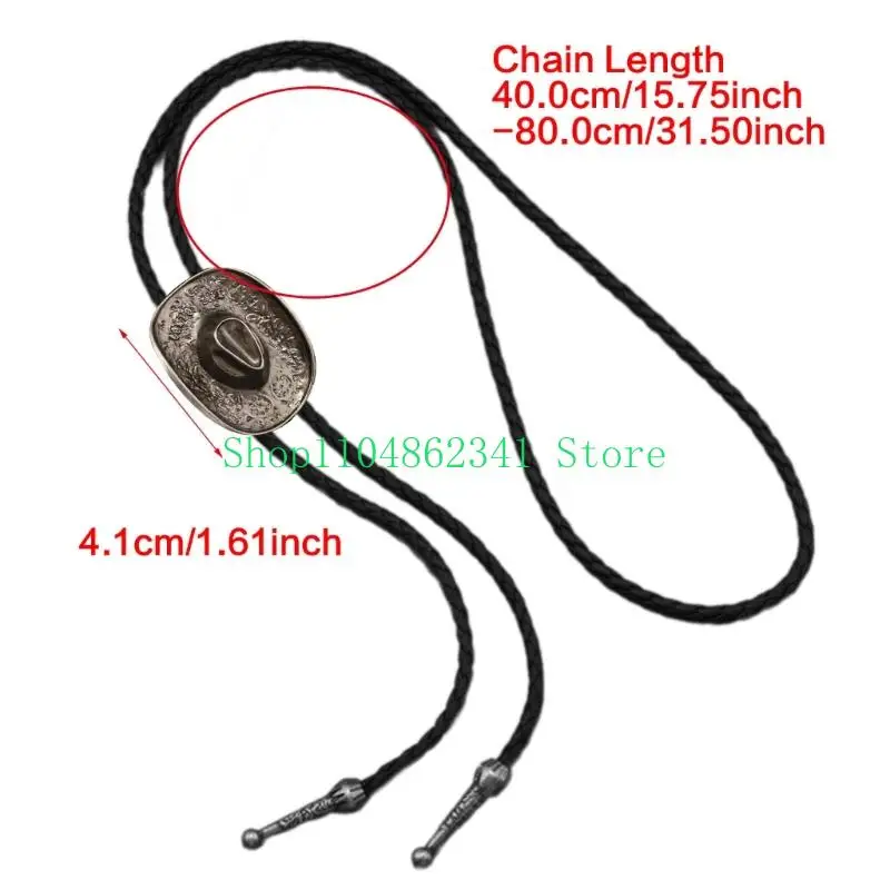 5asd Vintage Western theo chủ đề PU Bolo Bolo Tie điều chỉnh Vòng cổ có thể điều chỉnh Chiếc áo choàng cổ áo cho trang phục