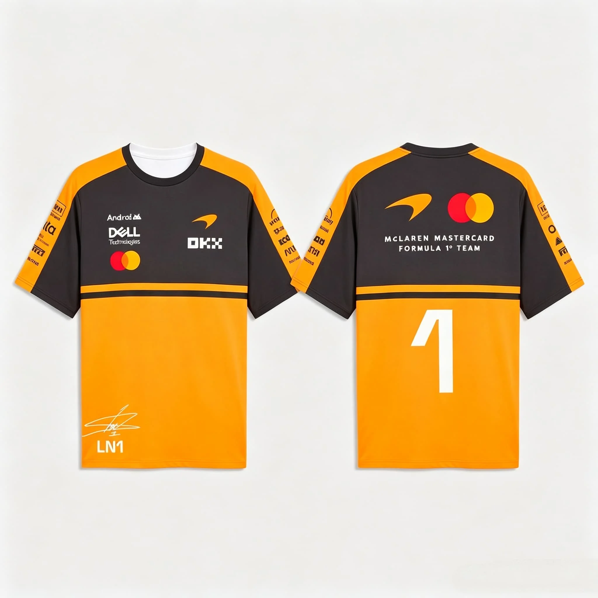 Lando Norris 1 Driver Summer Fashion 3D Quick-Dry Men's T-Shirt - Exclusive Racing Gear Fans - Men's Clothing Family Matching
