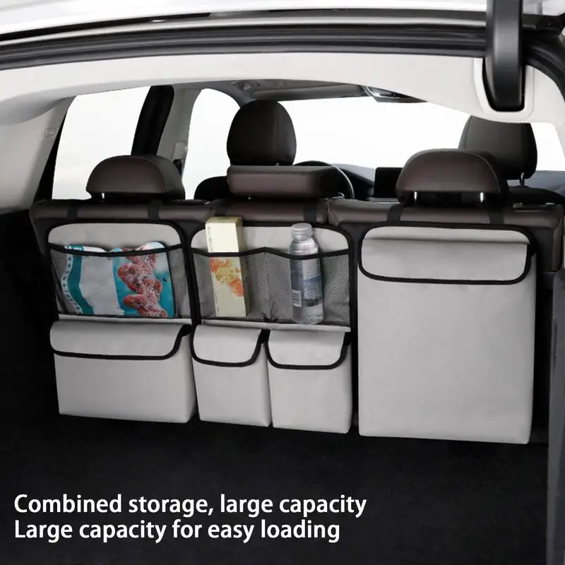 Backseat Car Organizer Car Backseat Pocket 3 PCS Hangable Rear Seat Storage Organizer Car Rear Combination Storage Bag For Toys