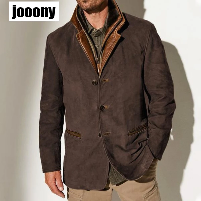 

Vintage Men Street Cargo Jacket Casual Older Turn-down Collar Coat Autumn Winter Button-up Slim England Male Thicken Outerwear