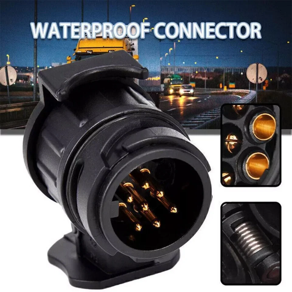 Adaptador de Remolque de 13 Pines a 7 Pines, Conector de Enchufe para Remolque, Caravana, Camión, Barra de Remolque, Adaptador de Enchufe para Automóvil, 12V, Impermeable, Convertidor de Enchufe Eléctrico