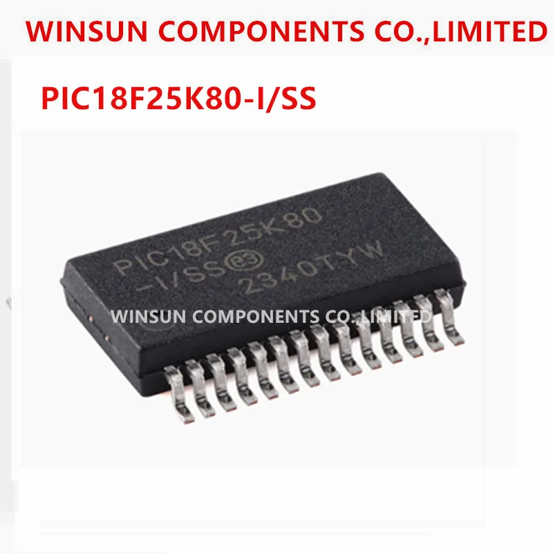 (5Piece)100% New Imported Original  PIC18F25K80-I/SS SSOP-28 28 pin flash microcontroller