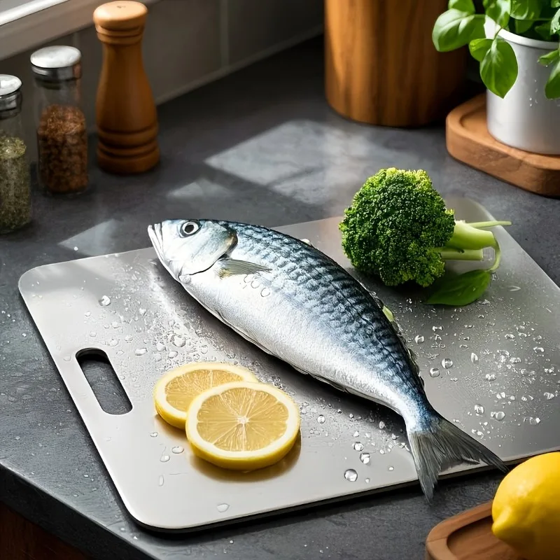 3pcs Heavy-Duty Titanium Steel Cutting Board Set – Food-Grade Stainless Steel! Double-Sided Non-Porous Smooth Surface