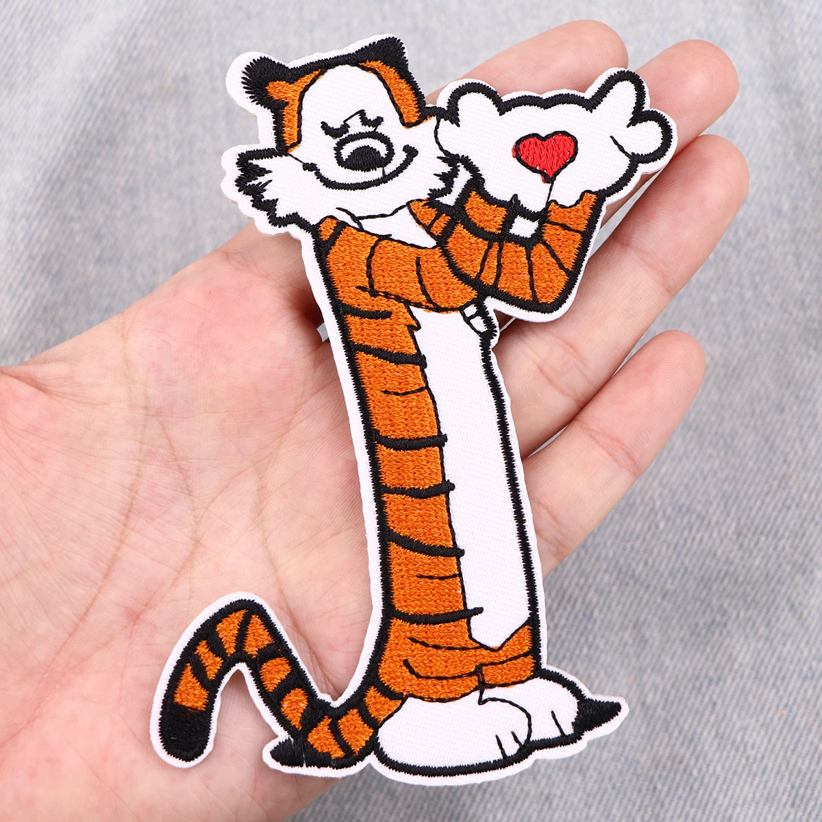 

Cute Tiger Iron On Patch Clothes Patch For Clothing Cartoon Animal Embroidered Patch Garment Apparel Accessories