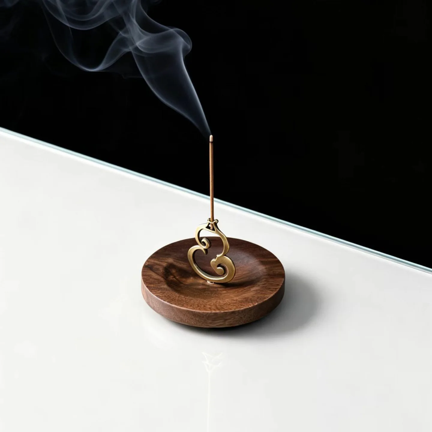 Floating Gourd Incense Holder Creative Suspended Burner with Base Stick Tray for Home Indoor Meditation Yoga Zen Tea Ceremony