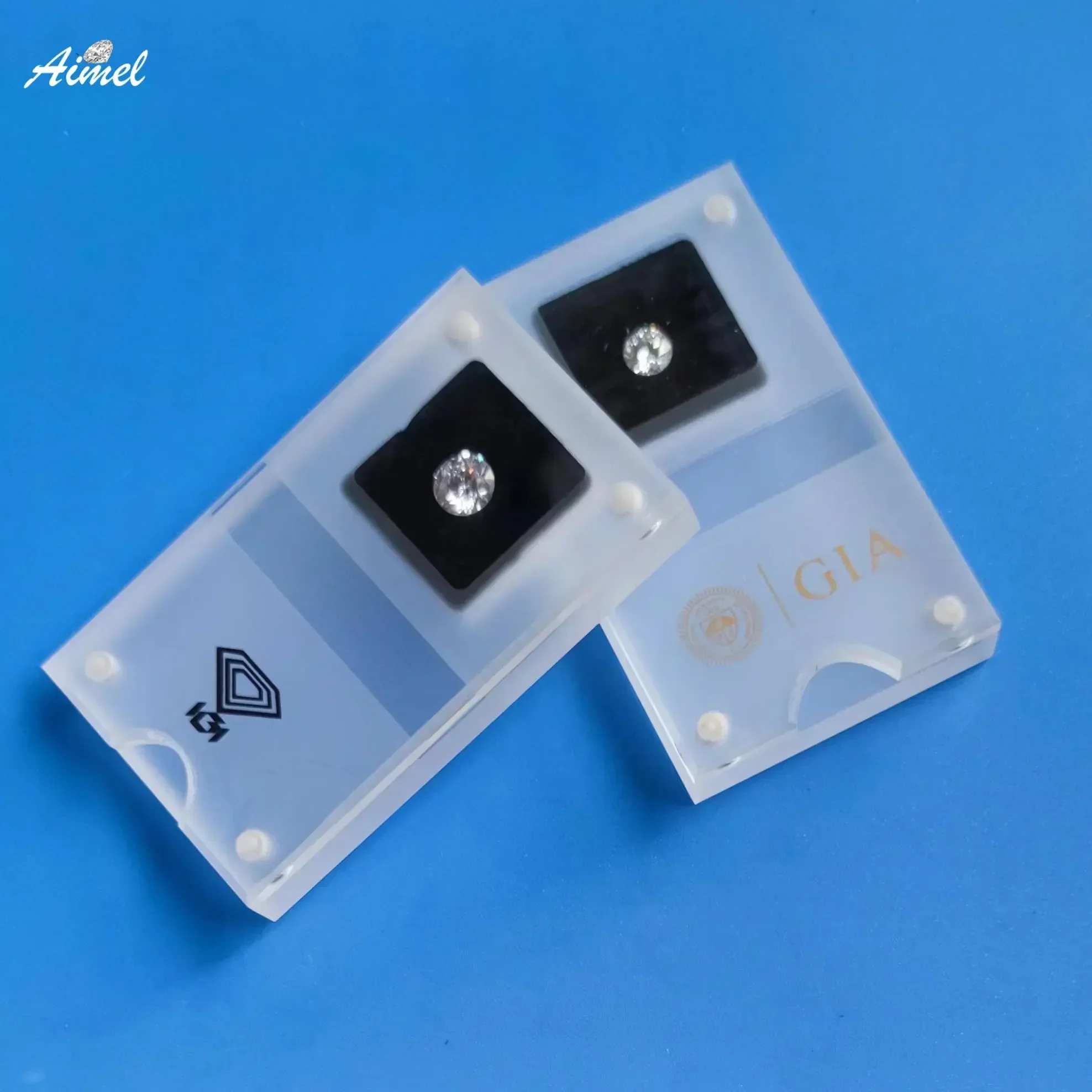 Acrylic Loose Diamond Storage Box Gems Stone Jewelry Display Organizer Exhibition Case Clear Packaging Gift Box For Gemstone
