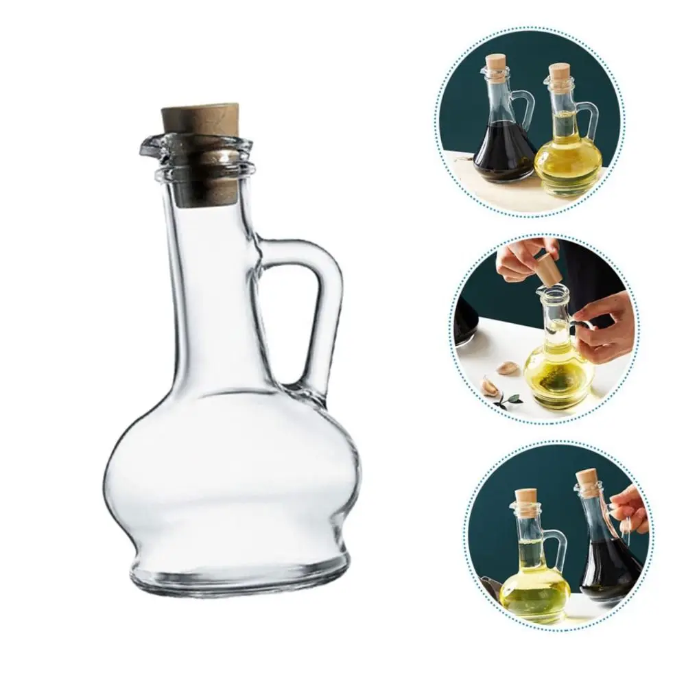 260ml Glass Seasoning Bottle Multifunctional Mini Baskets Oil Vinegar Bottle Olive Oil Bottle Kitchen Accessory Sauce Container