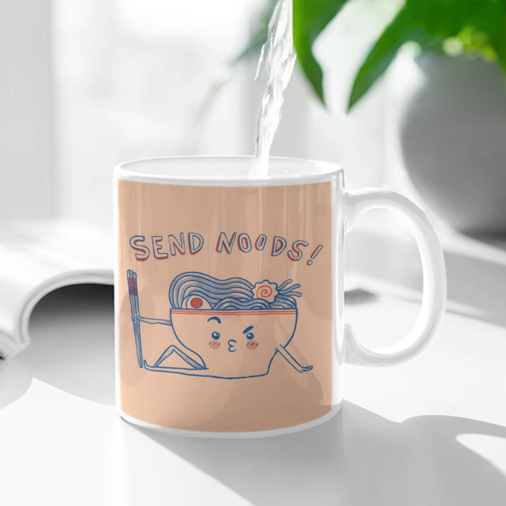 

Send Noods Ceramic Cup Coffee Oatmeal Breakfast Cup Creative Personality Mug