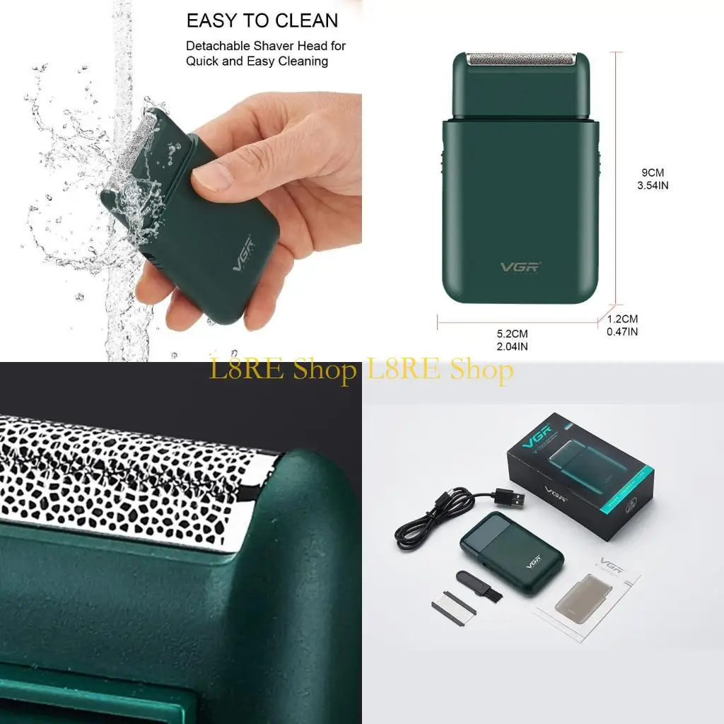 

L8RE Electric для бритвы для мужчин, промываемой USB-заряжаемой бесшимной бритвы с использованием всплывающей порта