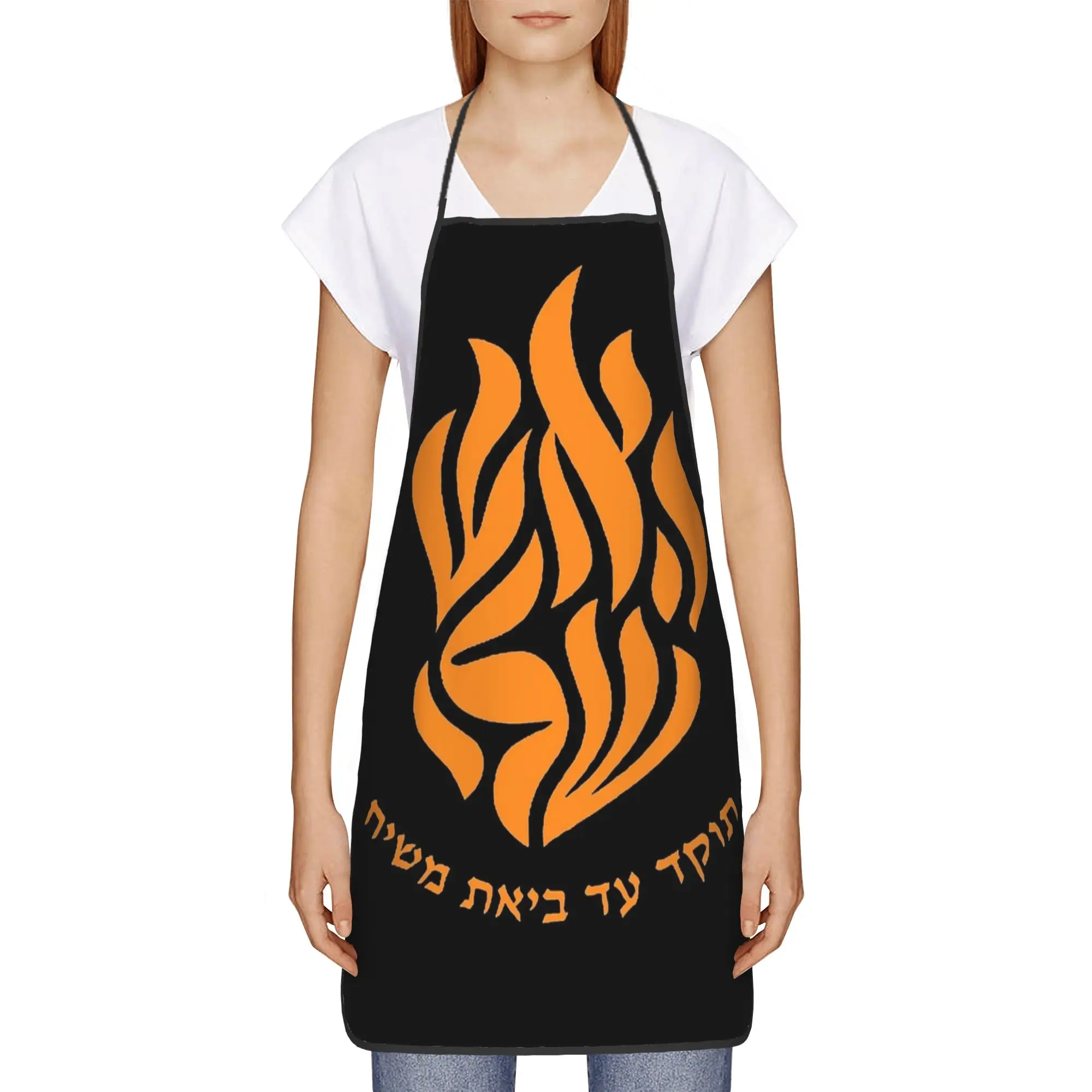 My Fire Rebbe Nachman Hebrew Apron  Household Cute Kitchen Accessories Barber Home Aprons without Pocket