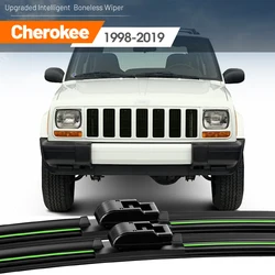 2x For Jeep Cherokee XJ KJ KK KL 1998-2019 Front Windshield Wiper Blades 2000 2012 2014 2015 2017 Windscreen Window Accessories