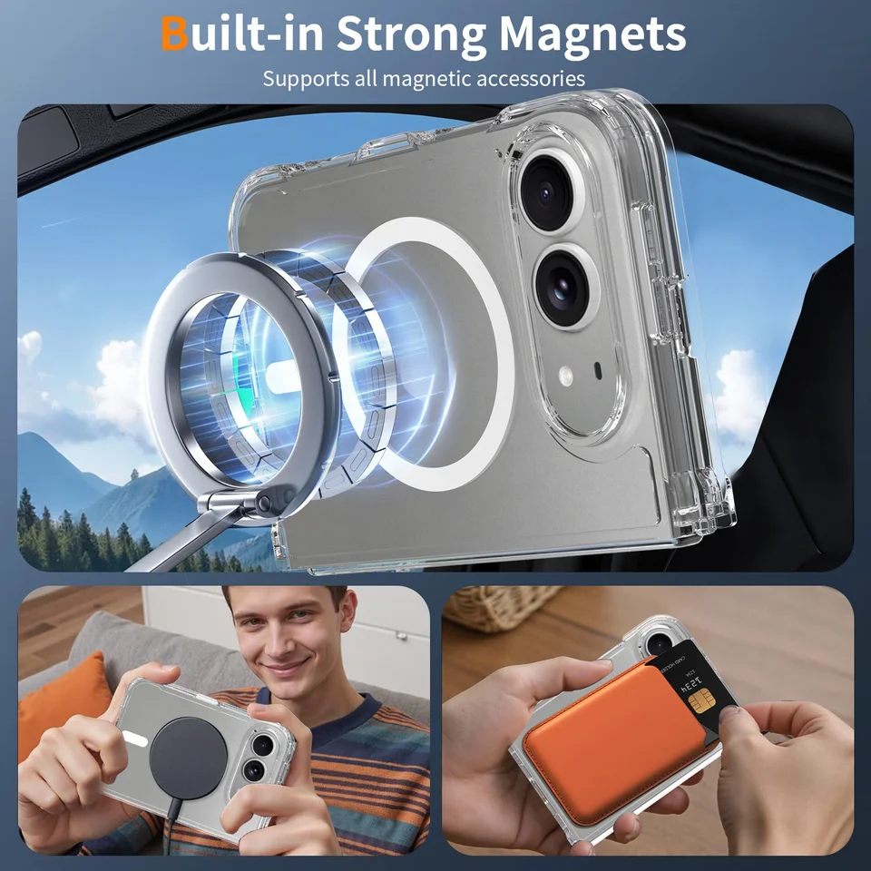Funda transparente magnética plegable para Apple 18Fold, compatible con iPhone18Ultra, acrílica ultrafina y protectora 3