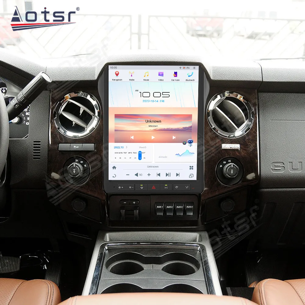 12.1‘’ Vertical Screen Android 13 Car Radio for Ford F250 F350 2013 2014 Multimedia Vedio Player GPS Navigation Head Unit