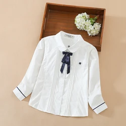 Girls Blouses Shirts School Uniform For Kids Spring Autumn Long Sleeves Shirts Teen Children Top Clothes