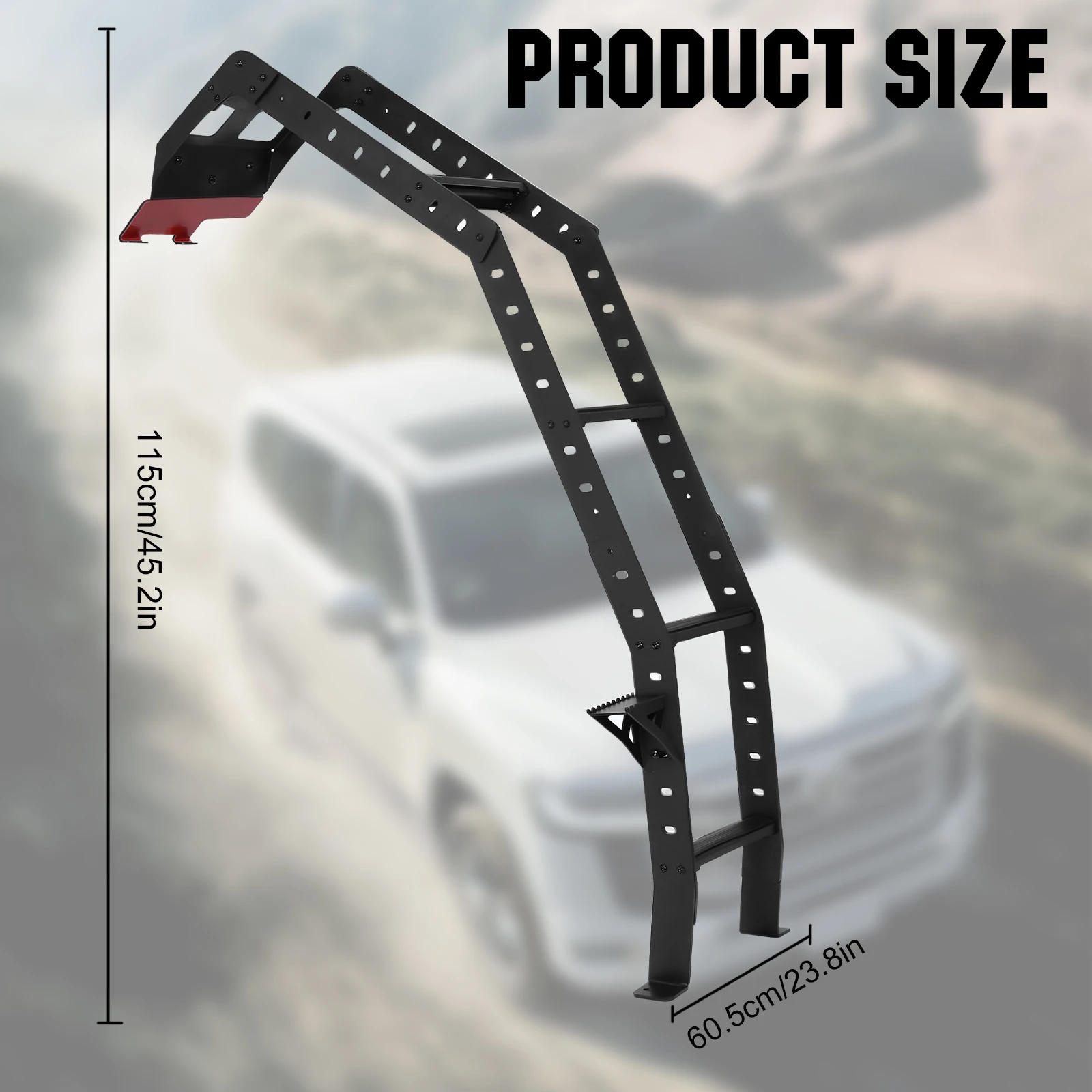Tangga Pintu Belakang Aluminium Kekuatan Tinggi Anti Selip Slot-T Tahan Cuaca untuk Toyota 4Runner 2010-2024 Akses Atap Off-Road