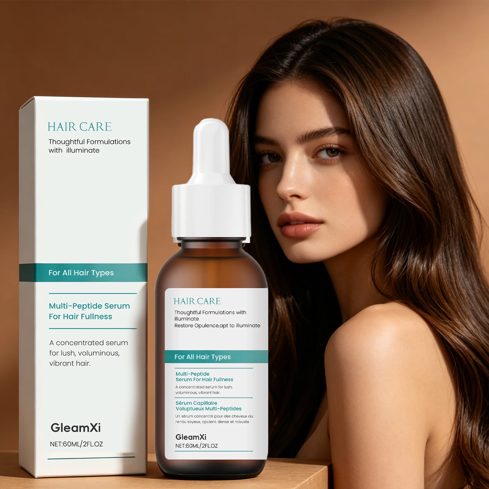 Multi Peptide Serum for Hair Fullness Refreshing Anti-Frizz Hair Serum for Hair Thickening Nourish Hair Reduce Dryness Hair Care