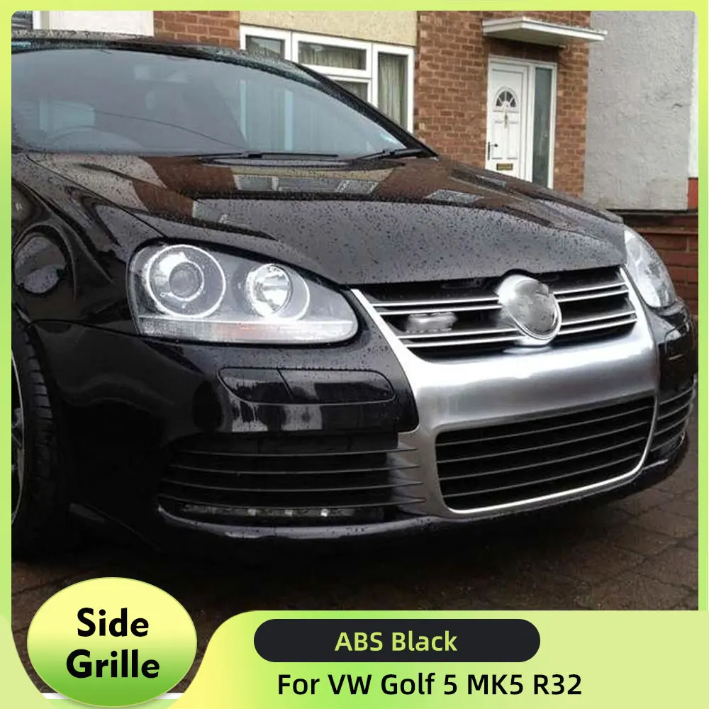 

For Golf 5 R32 ABS Black Front Bumper Mesh Grille For VW Golf 5 MK5 R32 2005-2009 Side Fog Light Grills