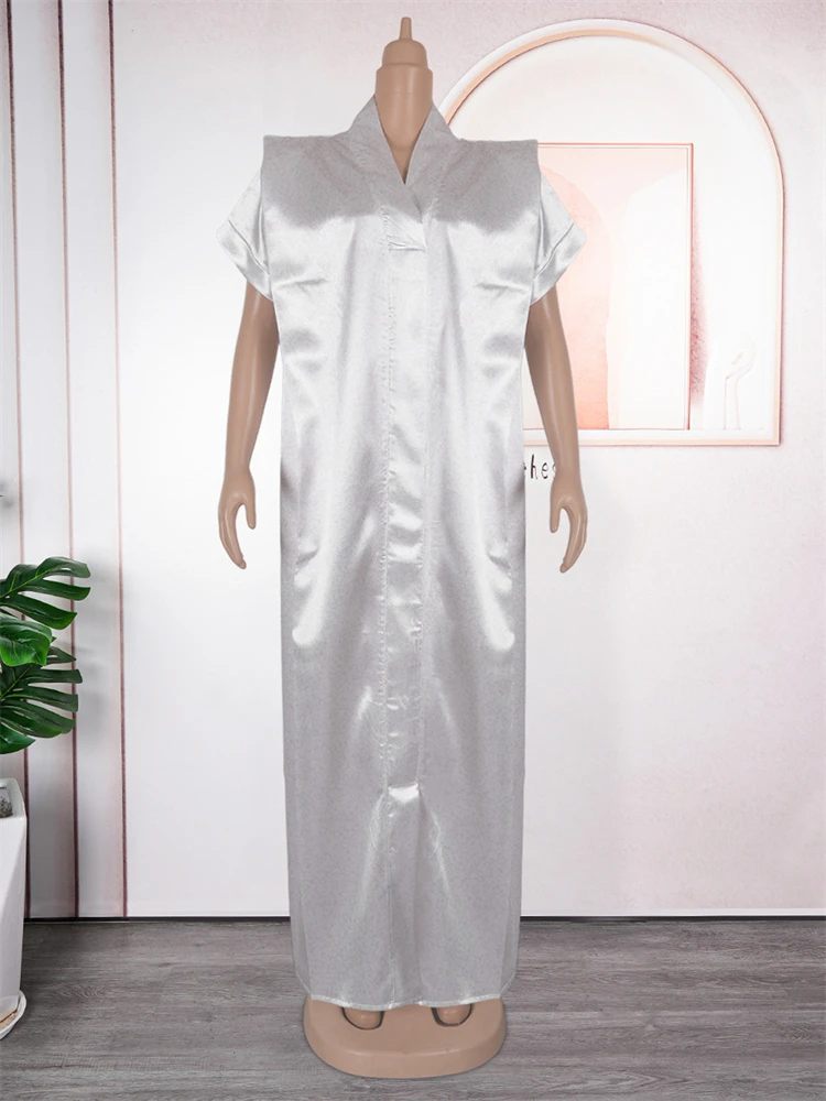 2024 Muslim White Abayas Short Sleeve Dresses For Women Turkey African Wedding Party Gown Loose Boubou Elegant Evening Maxi Robe