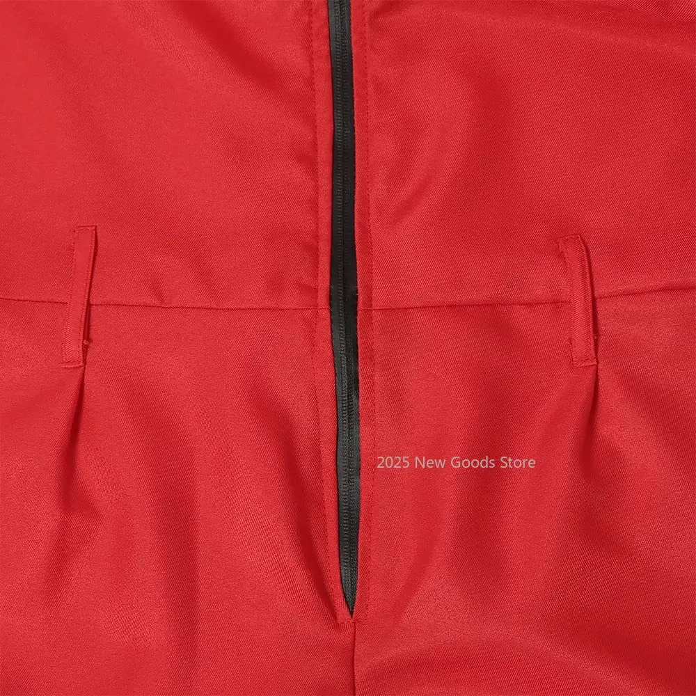 South Korean Movie Villain Red Jumpsuit Cosplay Costume Bodysuit Adult Men Full Set Halloween Carnival Party Clothes Role Play