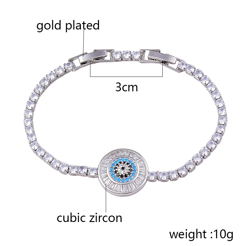 SINLEERY Fashion Blue Evil Eye Bangles For Women Gold Silver Color Crystal Bracelets Gifts Party Jewelry Accessories SL553