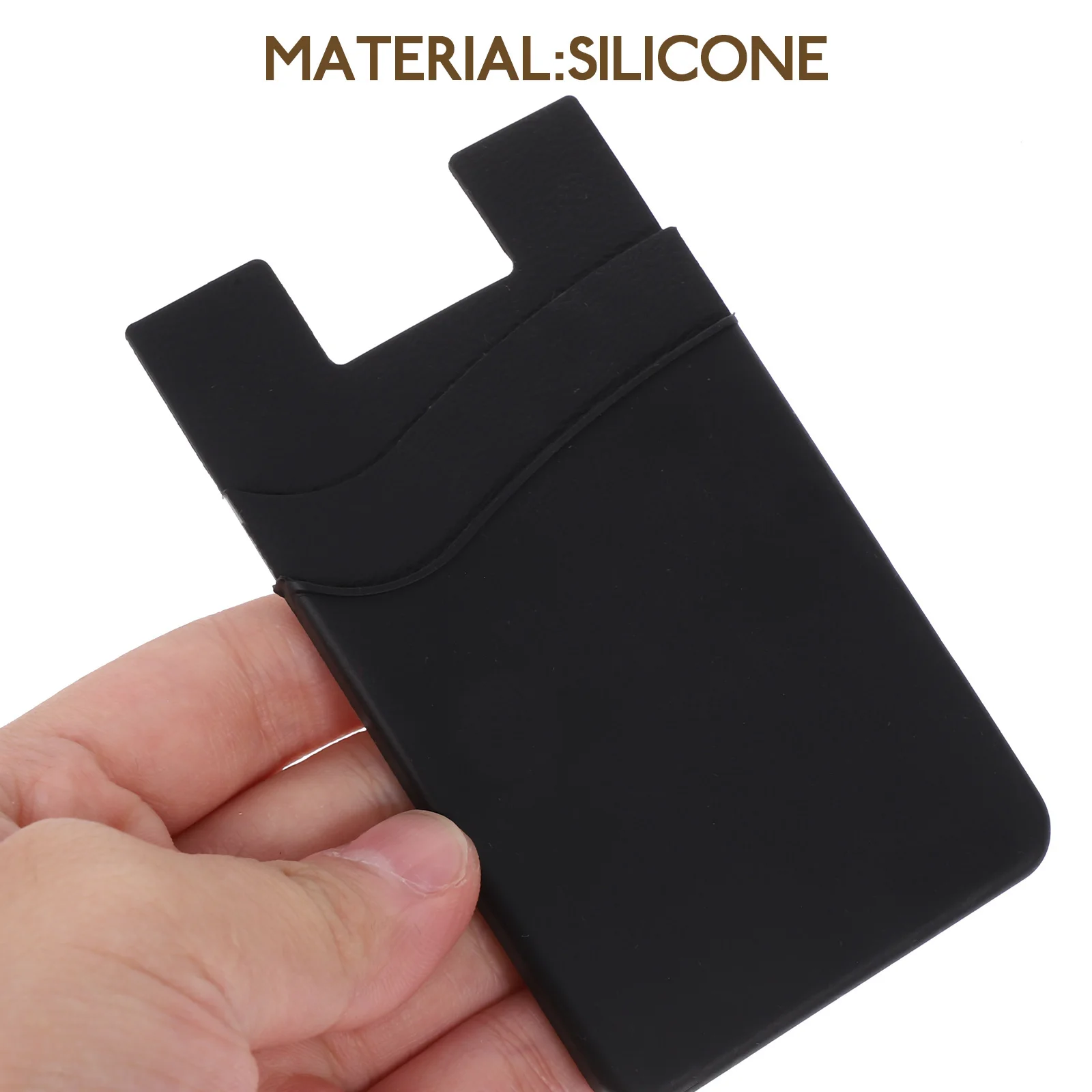 

Silicone Phone Wallet Back Card Holder Dual-Layer Design Adhesive Pocket For Mobile Phone Sticky Wallet Case Pouch Storage