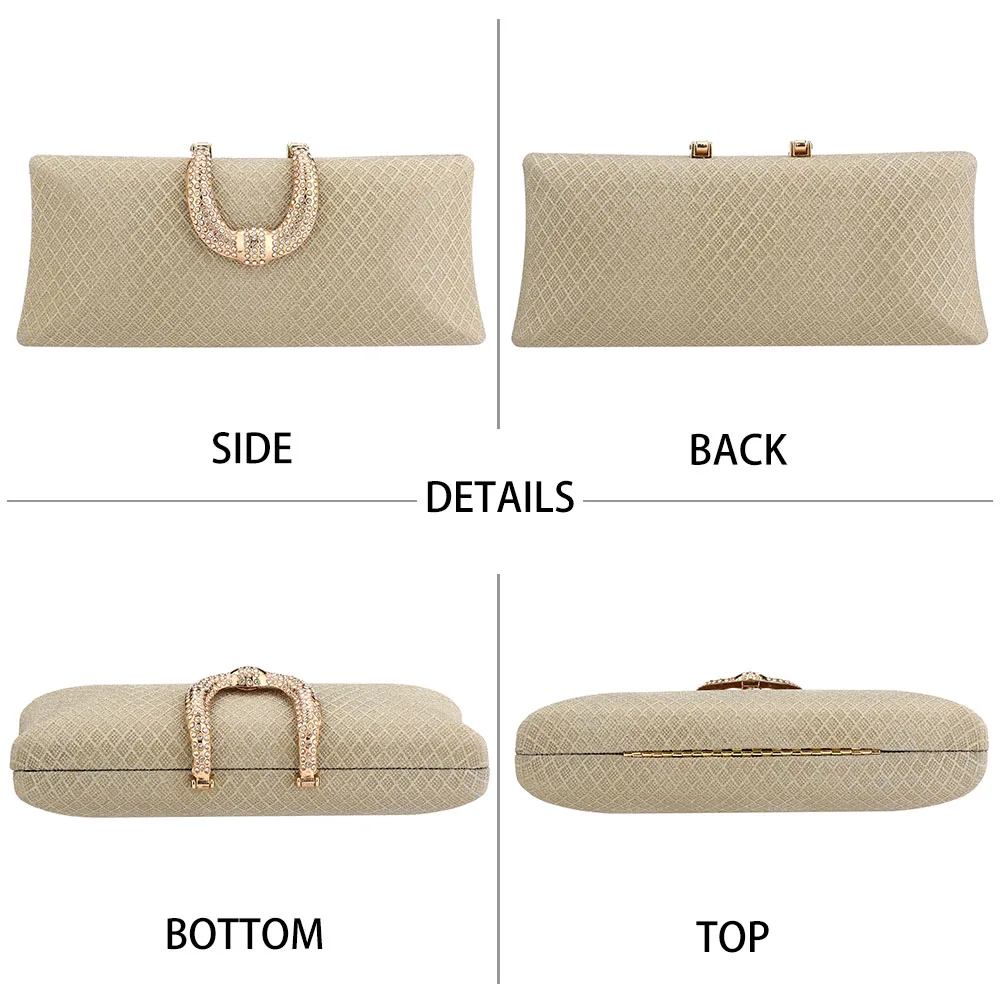 YYW bolsos de noche para mujer, bolsos de mano de lujo dorados a la moda y bolsos de hombro con cadena, bolsos de mano con purpurina para banquete,